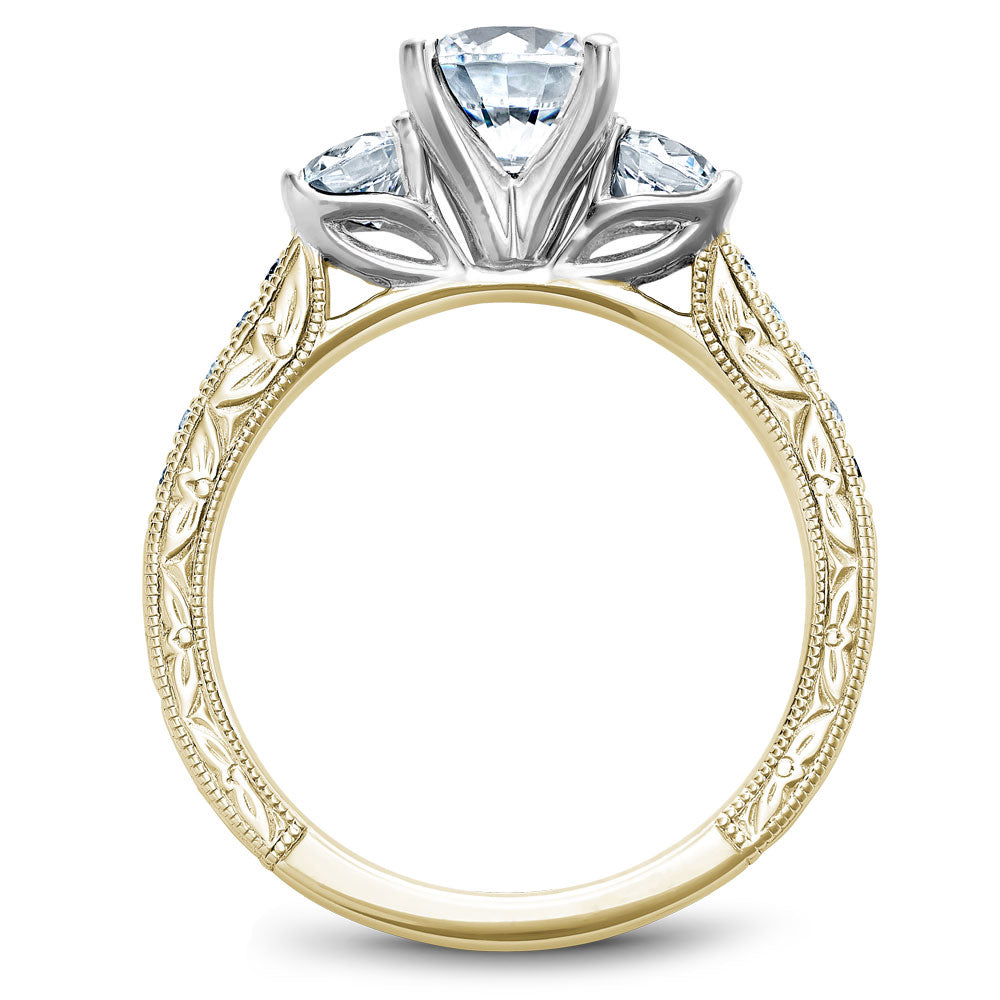 Noam Carver Engagement Ring Yellow & White 14k Gold With 12 RD TCW 0.65ct