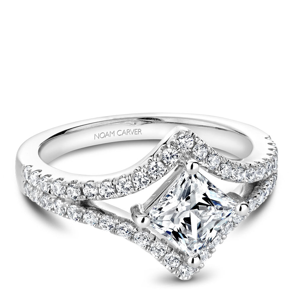 Noam Carver Engagement Ring White 14k Gold With 46 RD TCW 0.51ct