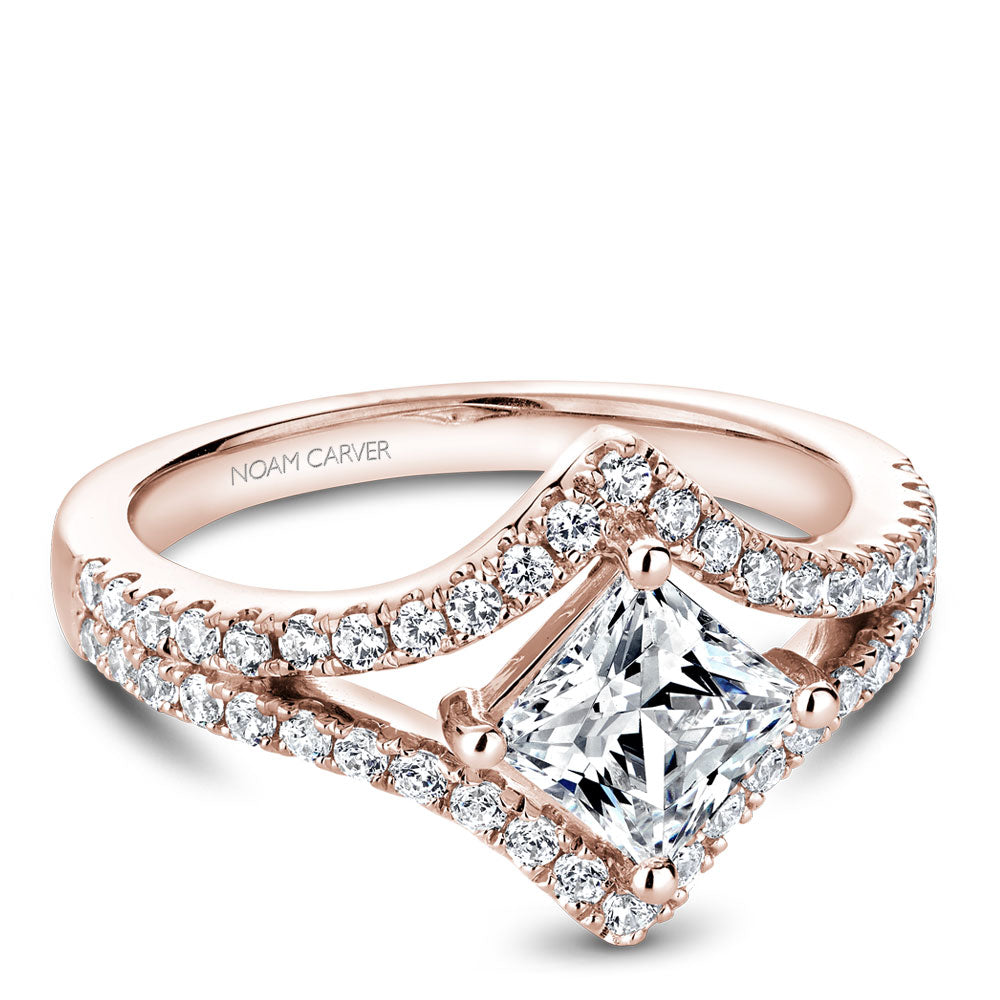 Noam Carver Engagement Ring Rose 18k Gold With 46 RD TCW 0.51ct