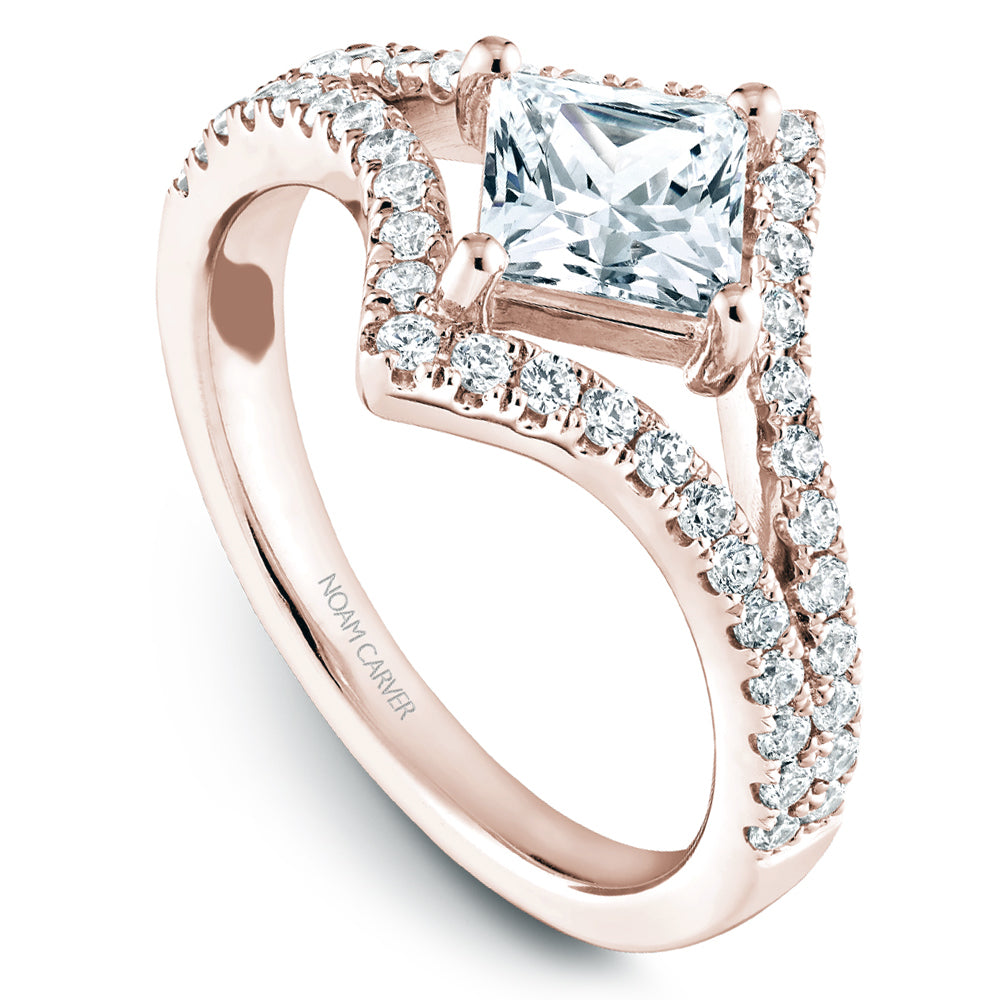 Noam Carver Engagement Ring Rose 14k Gold With 46 RD TCW 0.51ct