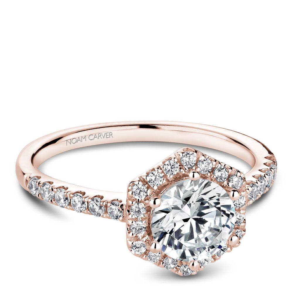 Noam Carver Engagement Ring Rose 14k Gold With 30 RD TCW 0.33ct