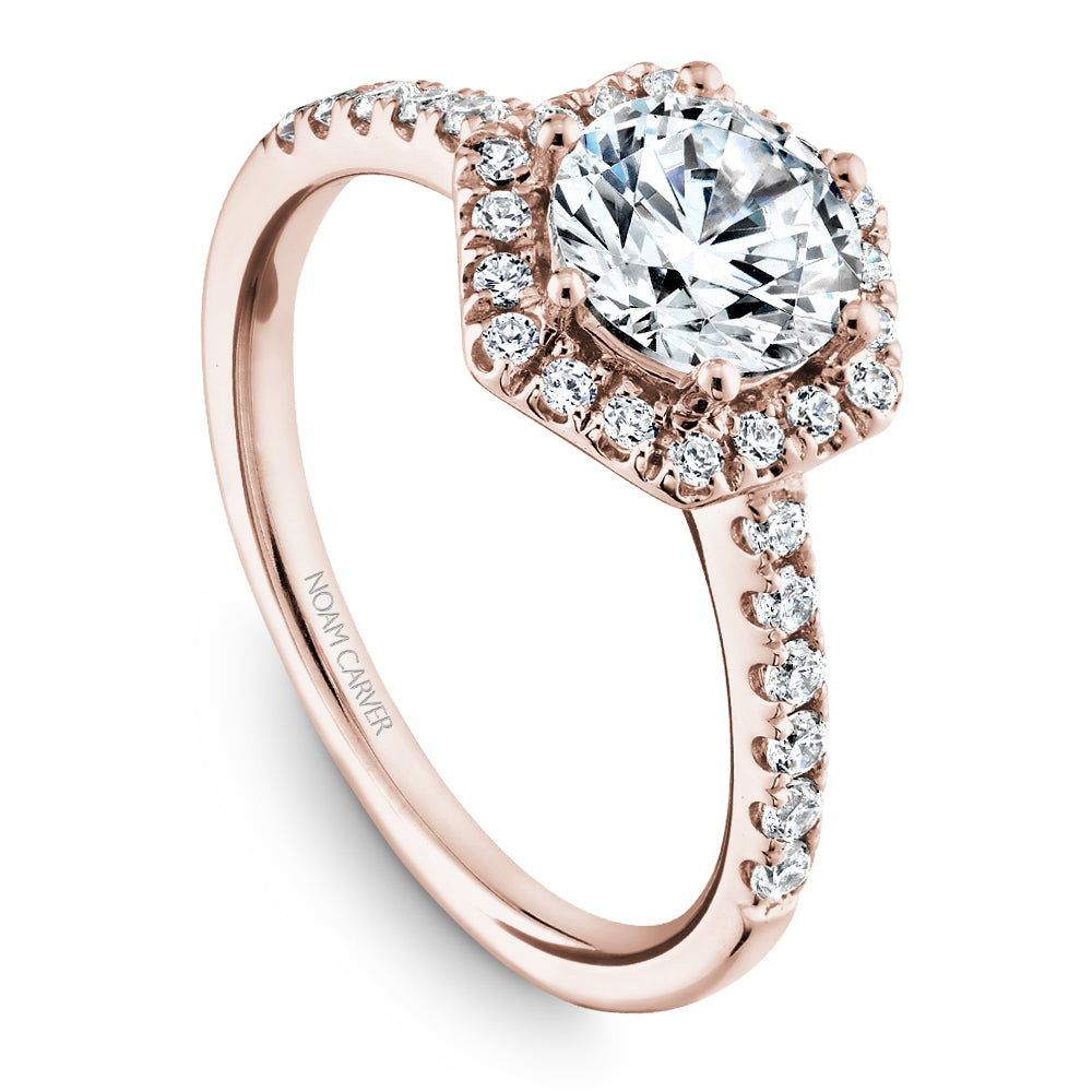 Noam Carver Engagement Ring Rose 18k Gold With 30 RD TCW 0.33ct