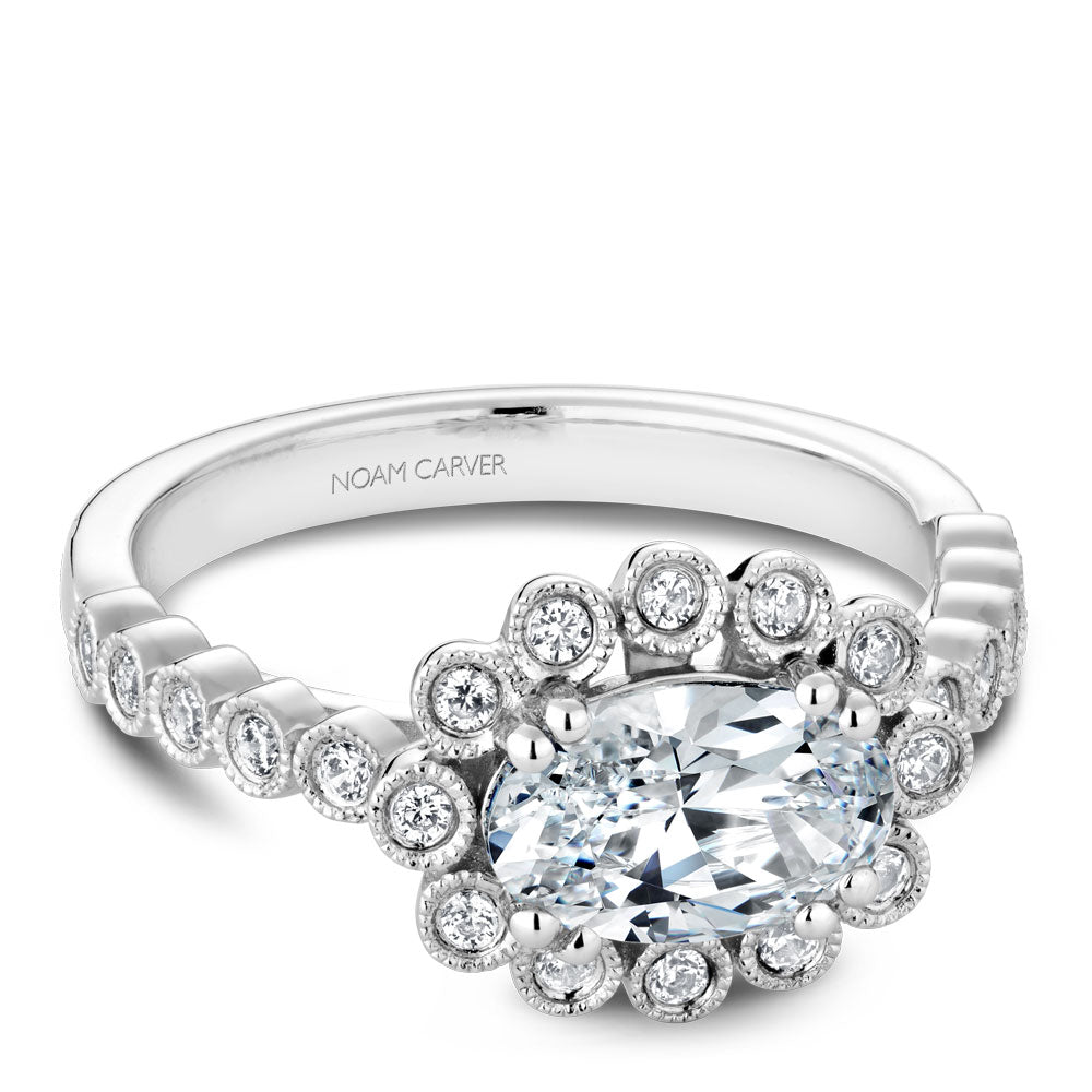 Noam Carver Engagement Ring White 18k Gold With 22 RD TCW 0.24ct