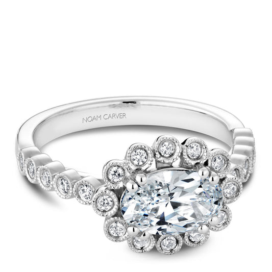 Noam Carver Engagement Ring White 18k Gold With 22 RD TCW 0.24ct