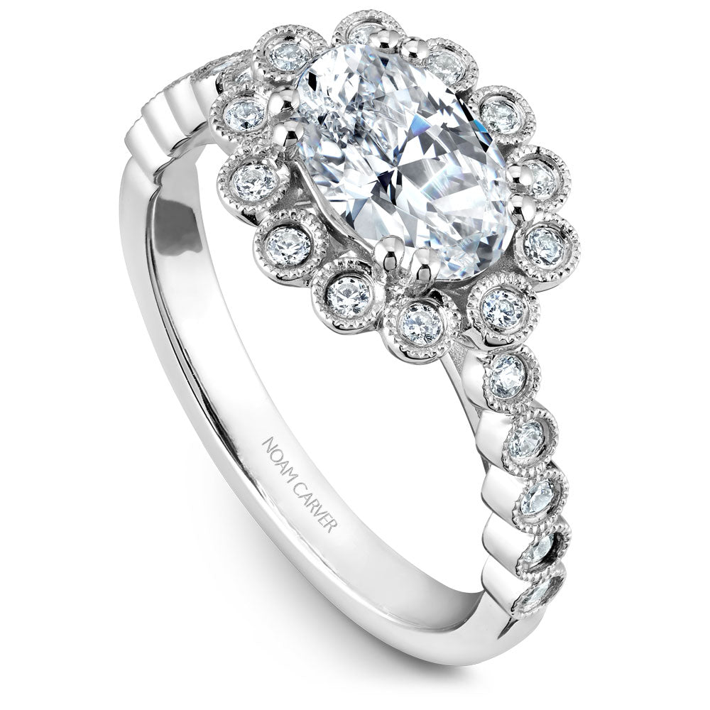 Noam Carver Engagement Ring White 18k Gold With 22 RD TCW 0.24ct