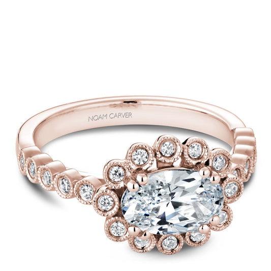Noam Carver Engagement Ring Rose 14k Gold With 22 RD TCW 0.24ct