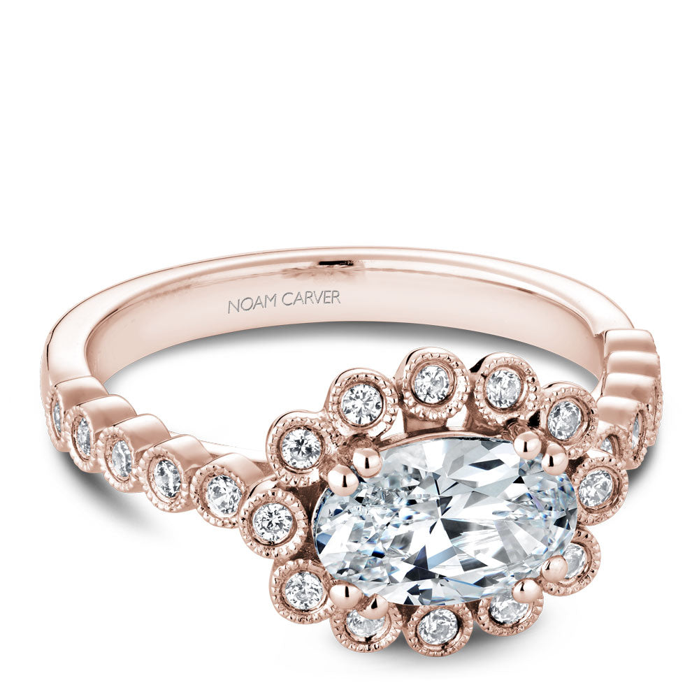 Noam Carver Engagement Ring Rose 18k Gold With 22 RD TCW 0.24ct