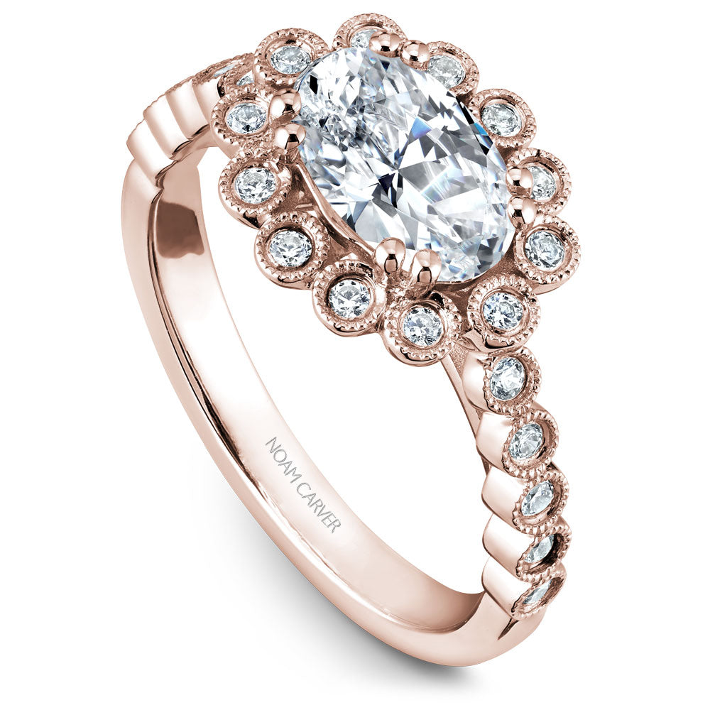 Noam Carver Engagement Ring Rose 18k Gold With 22 RD TCW 0.24ct