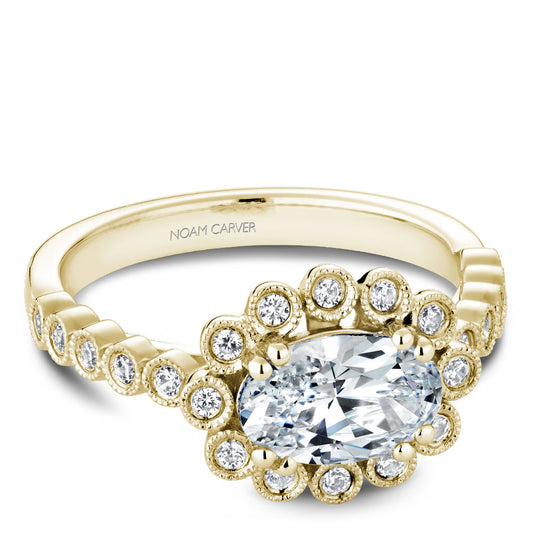 Noam Carver Engagement Ring Yellow 18k Gold With 22 RD TCW 0.24ct