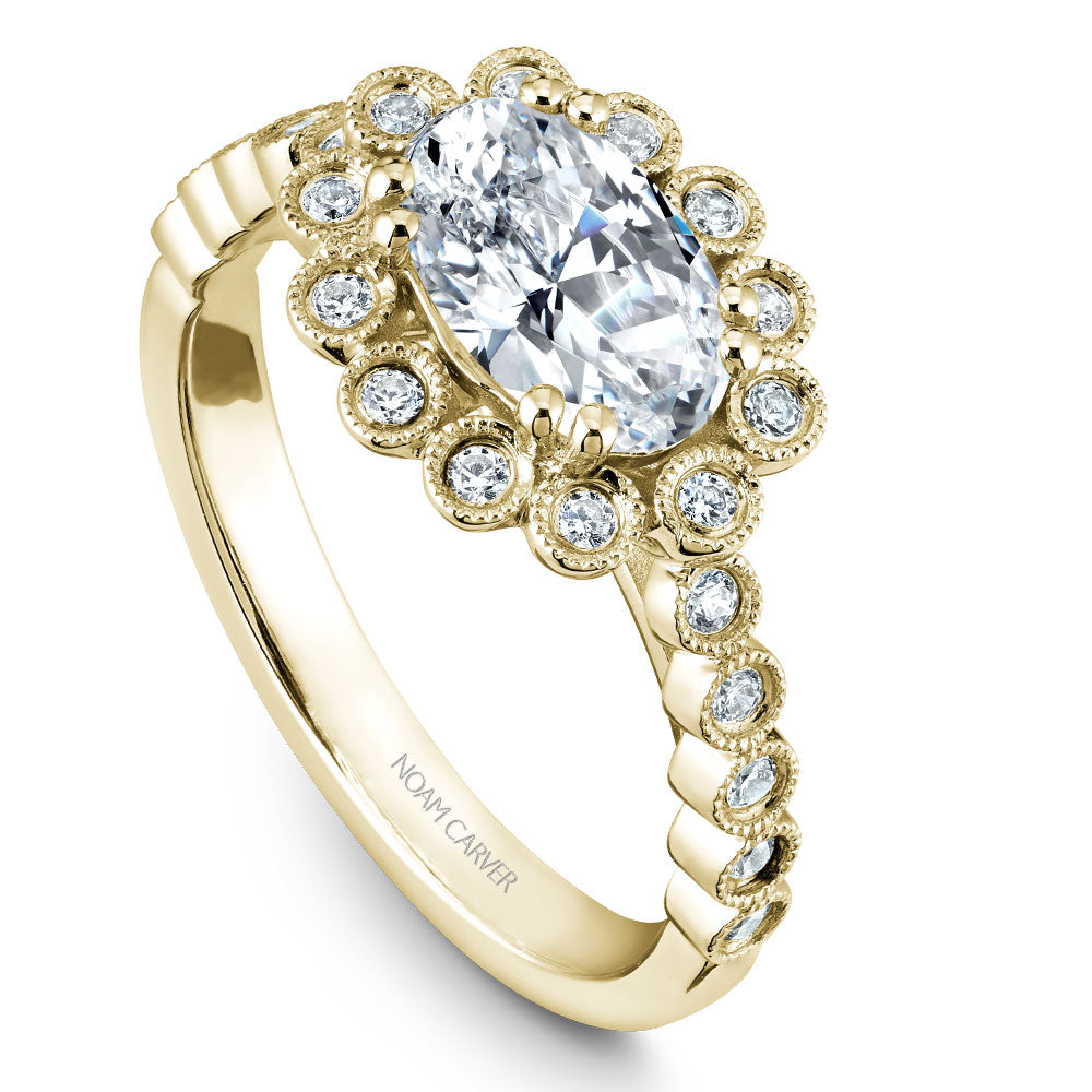 Noam Carver Engagement Ring Yellow 18k Gold With 22 RD TCW 0.24ct