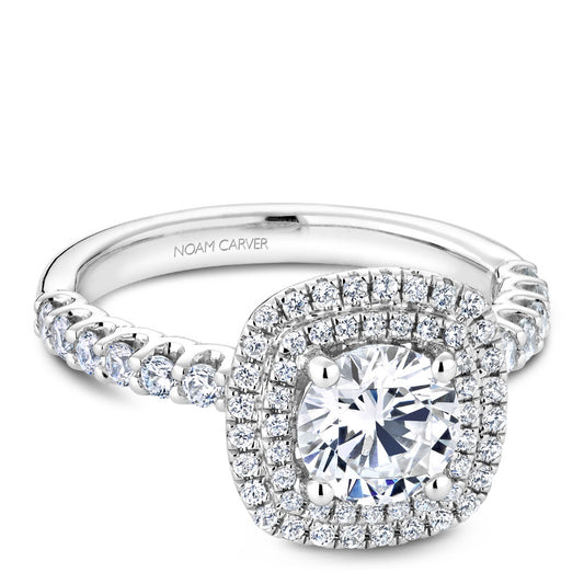 Noam Carver Engagement Ring Platinum With 66 RD TCW 0.55ct