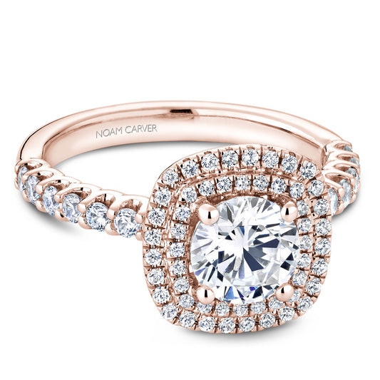 Noam Carver Engagement Ring Rose 14k Gold With 66 RD TCW 0.55ct