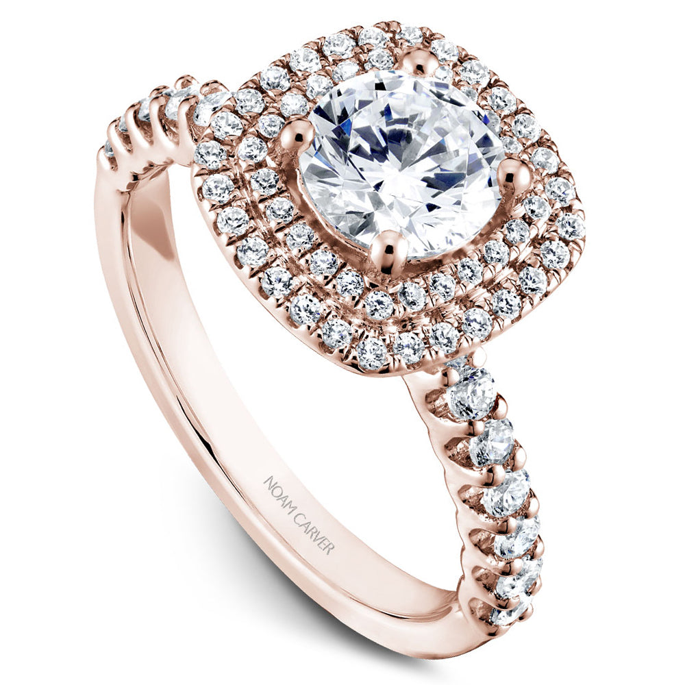 Noam Carver Engagement Ring Rose 14k Gold With 66 RD TCW 0.55ct