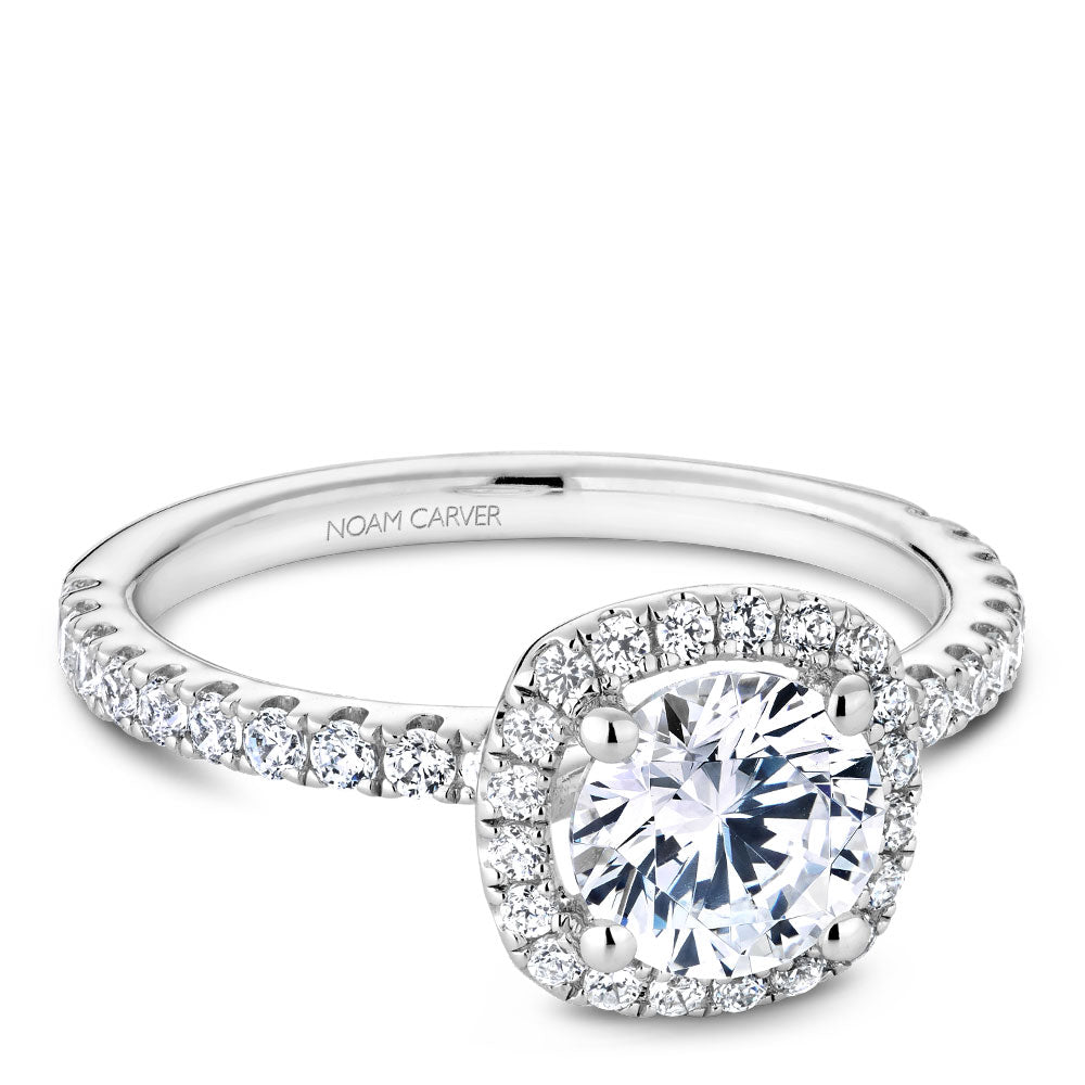 Noam Carver Engagement Ring White 18k Gold With 40 RD TCW 0.42ct