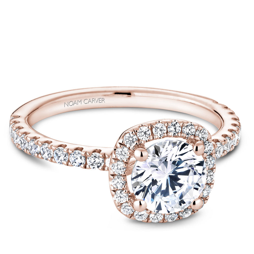 Noam Carver Engagement Ring Rose 18k Gold With 40 RD TCW 0.42ct