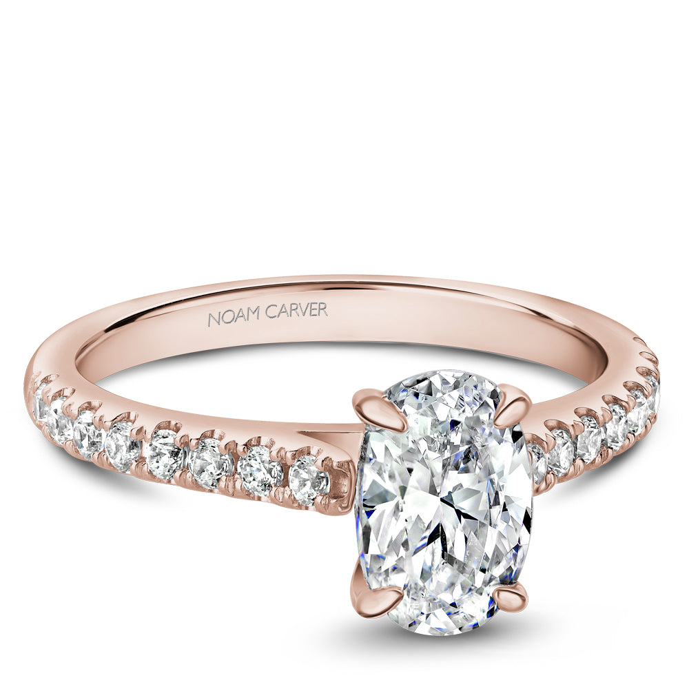 Noam Carver Engagement Ring Rose 14k Gold With 30 RD TCW 0.33ct