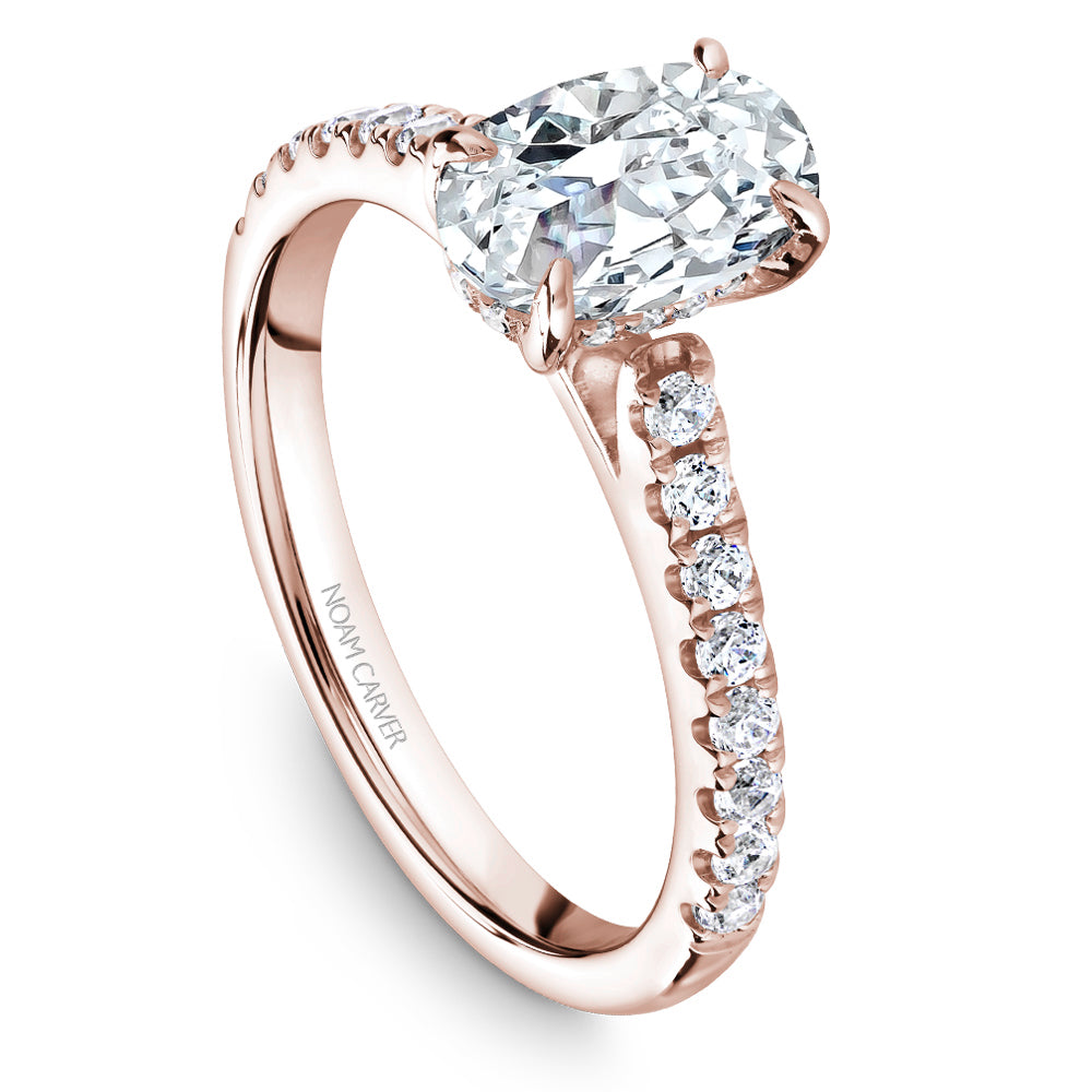 Noam Carver Engagement Ring Rose 14k Gold With 30 RD TCW 0.33ct