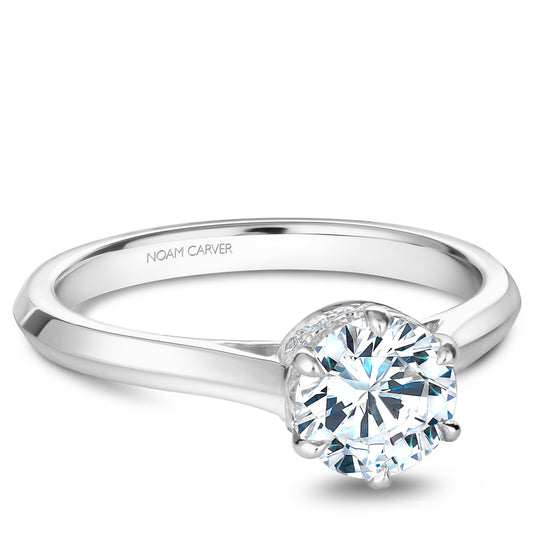 Noam Carver Engagement Ring White 14k Gold With 12 RD TCW 0.07ct