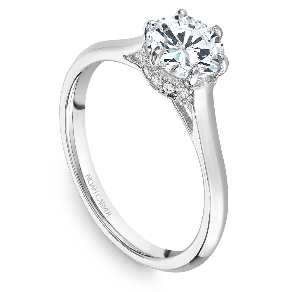 Noam Carver Engagement Ring White 14k Gold With 12 RD TCW 0.07ct
