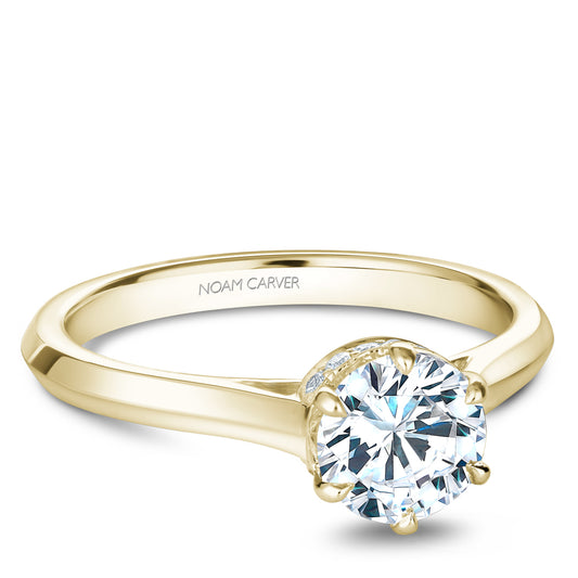 Noam Carver Engagement Ring Yellow 14k Gold With 12 RD TCW 0.07ct