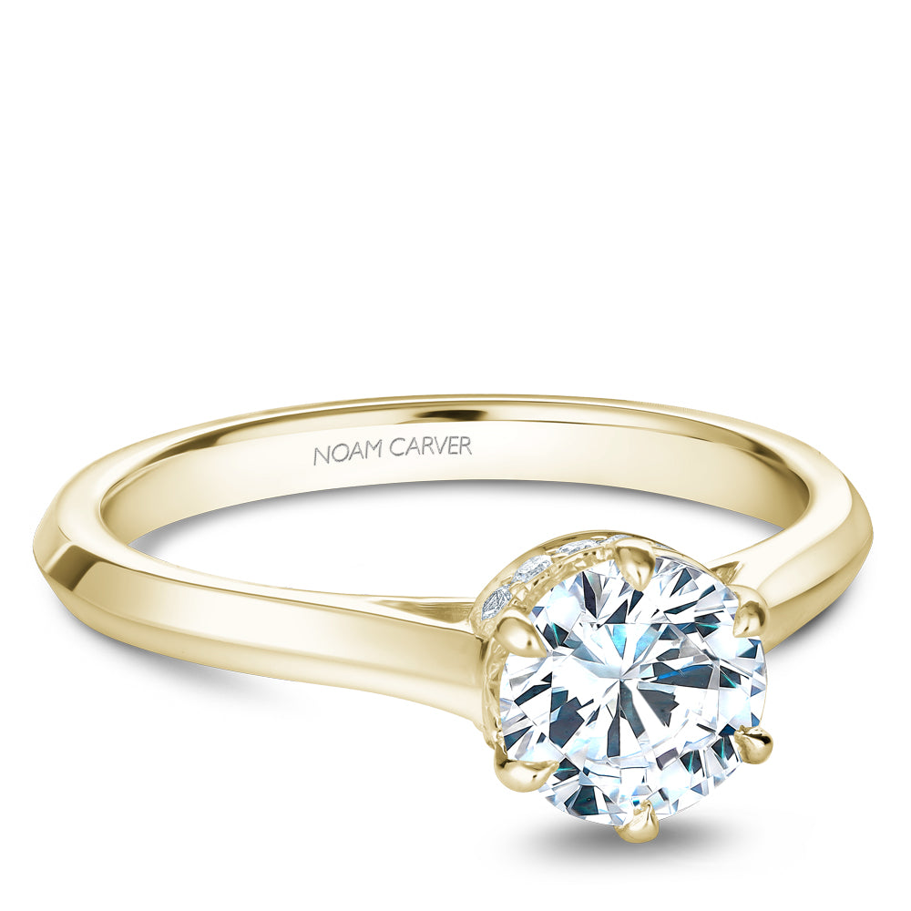 Noam Carver Engagement Ring Yellow 18k Gold With 12 RD TCW 0.07ct