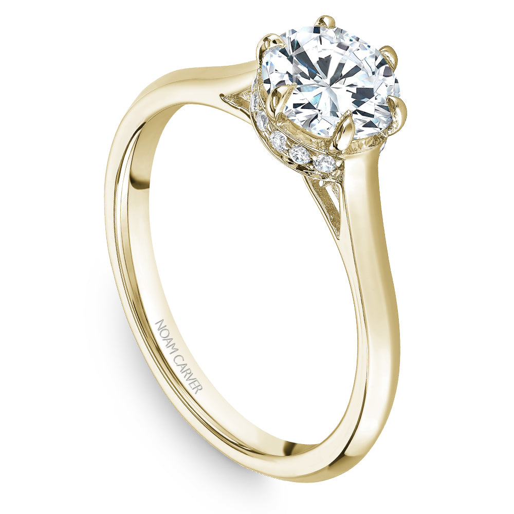 Noam Carver Engagement Ring Yellow 18k Gold With 12 RD TCW 0.07ct