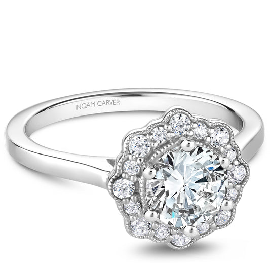 Noam Carver Engagement Ring White 18k Gold With 16 RD TCW 0.24ct