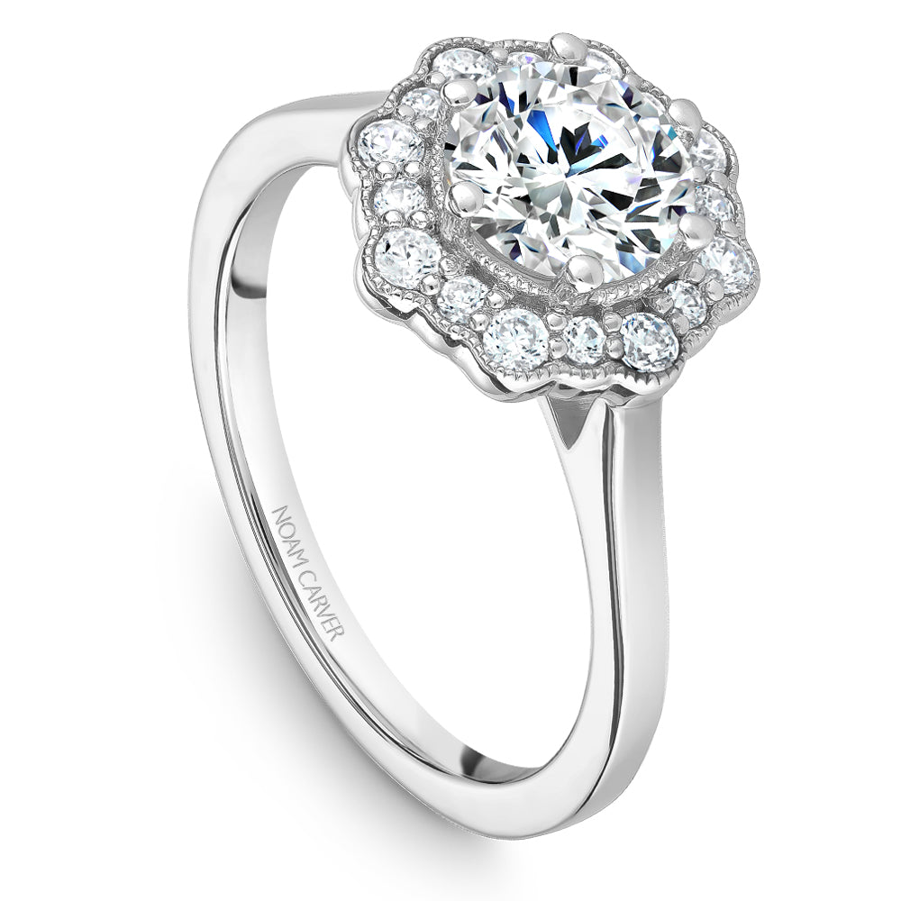 Noam Carver Engagement Ring White 14k Gold With 16 RD TCW 0.24ct