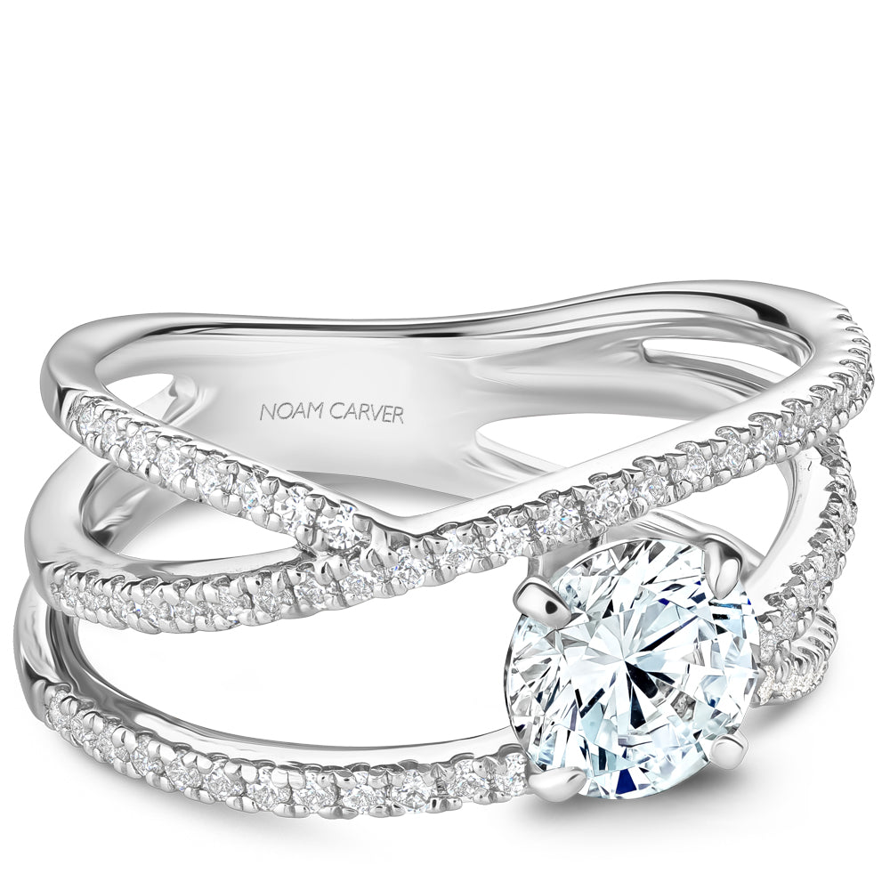 Noam Carver Engagement Ring White 14k Gold With 68 RD TCW 0.41ct