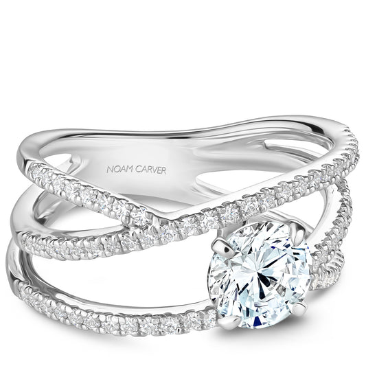 Noam Carver Engagement Ring Platinum With 68 RD TCW 0.41ct