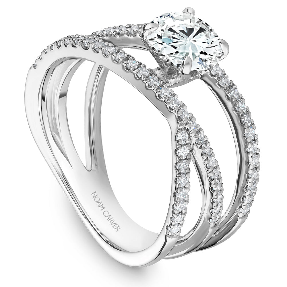Noam Carver Engagement Ring White 18k Gold With 68 RD TCW 0.41ct