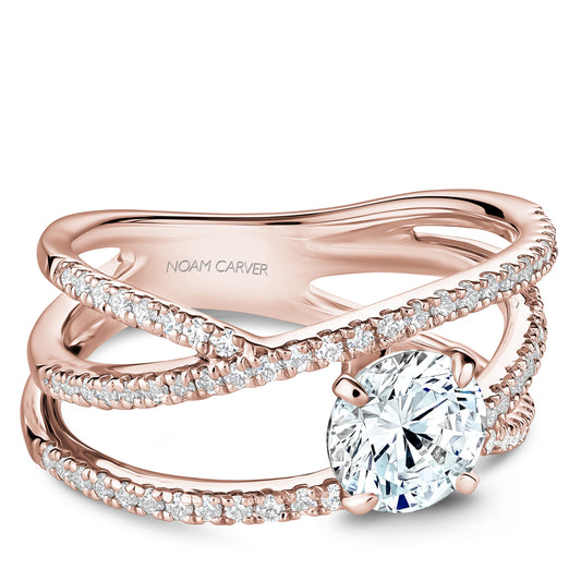 Noam Carver Engagement Ring Rose 14k Gold With 68 RD TCW 0.41ct