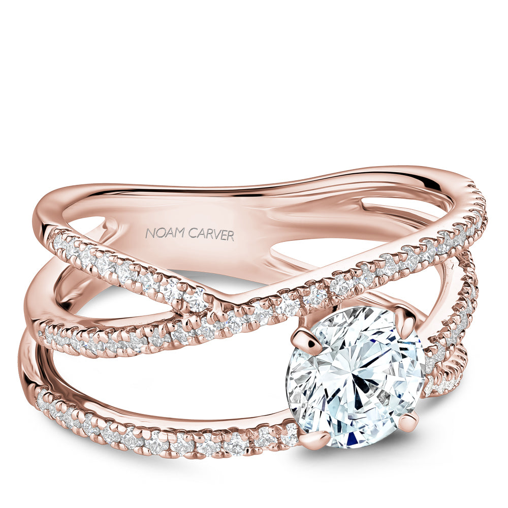Noam Carver Engagement Ring Rose 14k Gold With 30 RD TCW 0.46ct