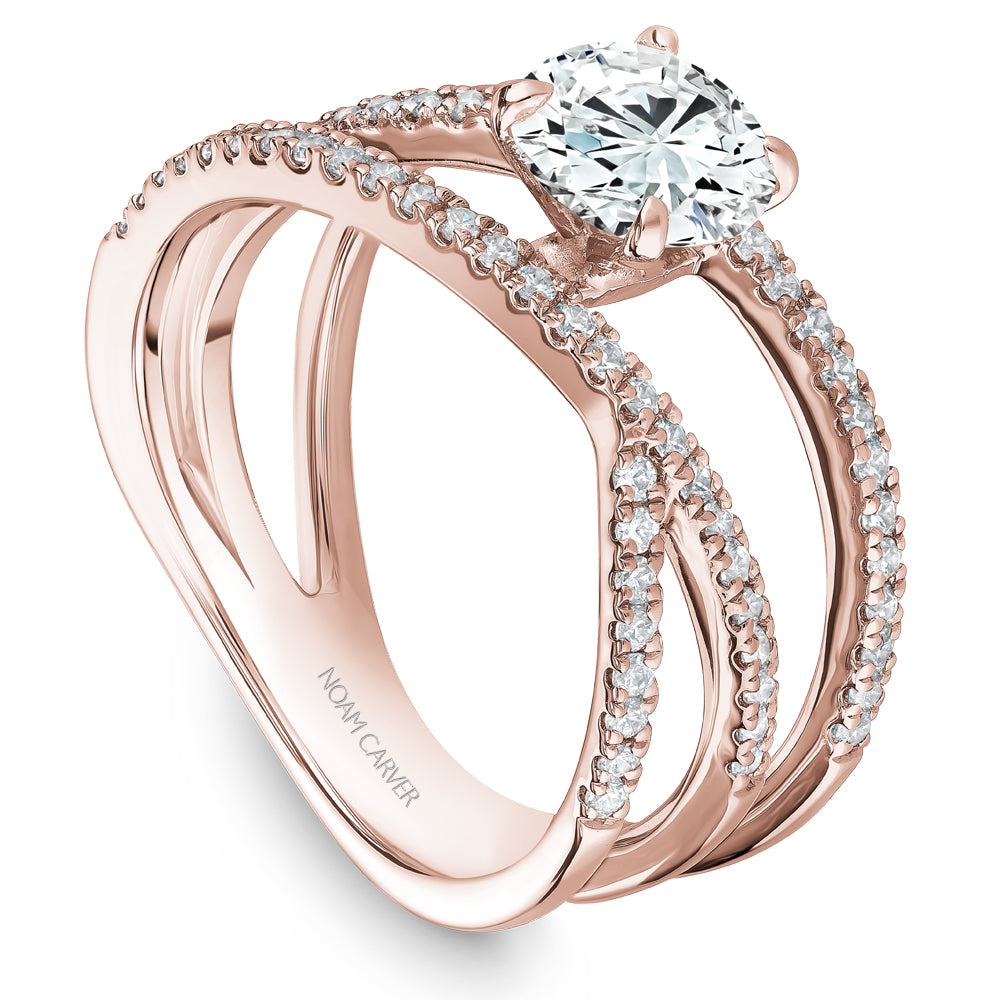 Noam Carver Engagement Ring Rose 14k Gold With 68 RD TCW 0.41ct