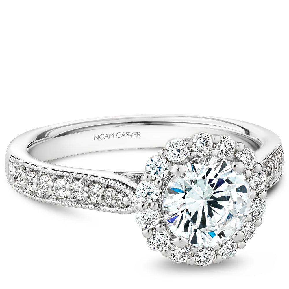 Noam Carver Engagement Ring White 14k Gold With 30 RD TCW 0.46ct