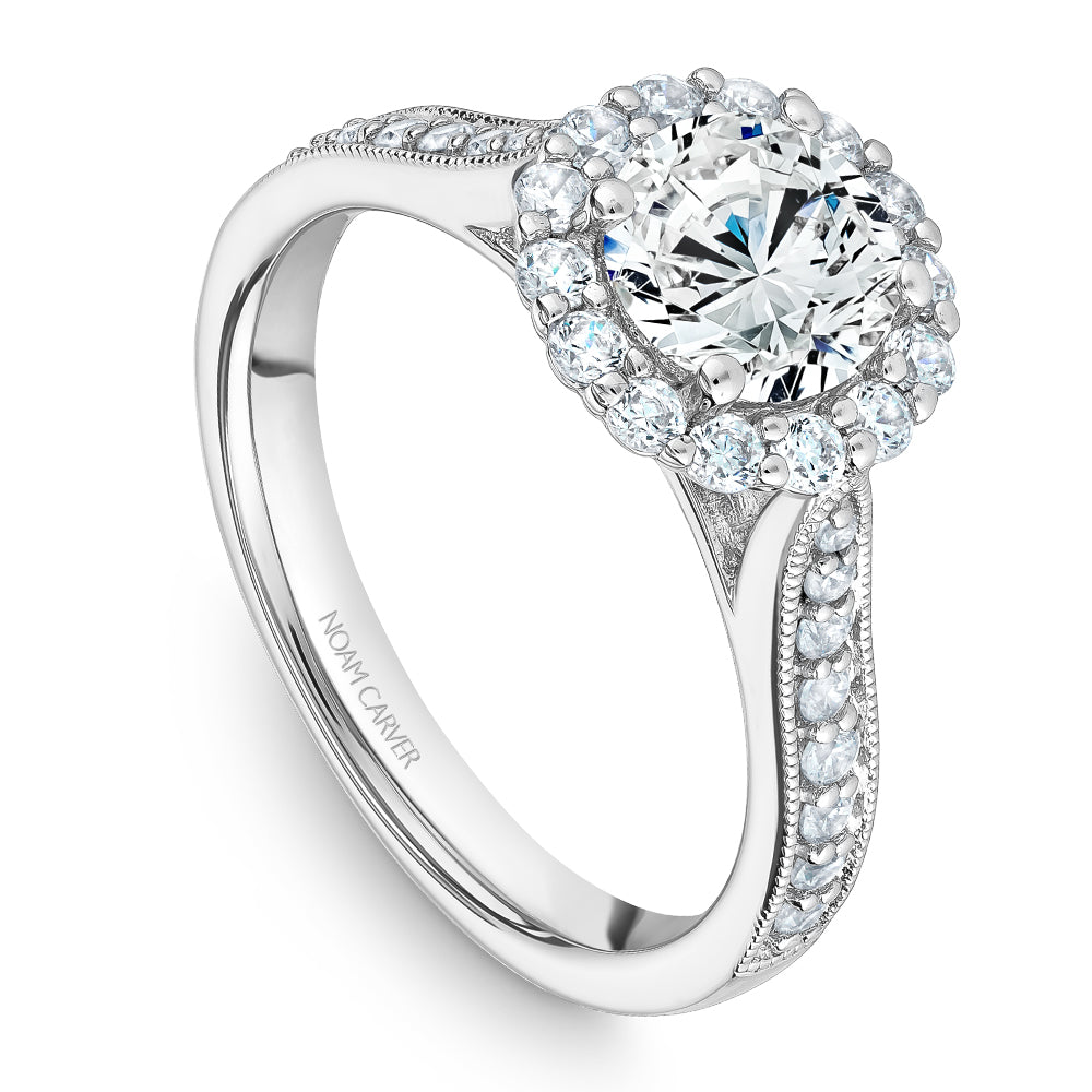 Noam Carver Engagement Ring White 14k Gold With 30 RD TCW 0.46ct