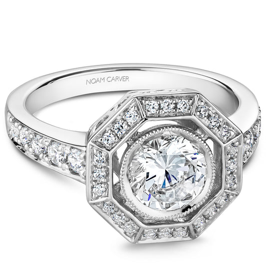 Noam Carver Engagement Ring White 14k Gold With 34 RD TCW 0.36ct
