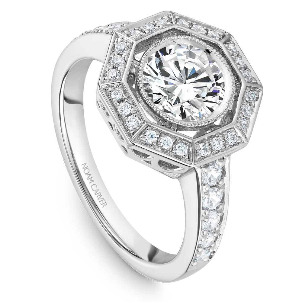 Noam Carver Engagement Ring White 14k Gold With 34 RD TCW 0.36ct