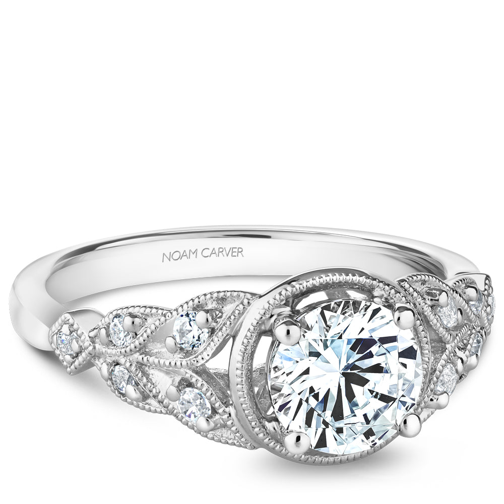 Noam Carver Engagement Ring Platinum With 10 RD TCW 0.14ct