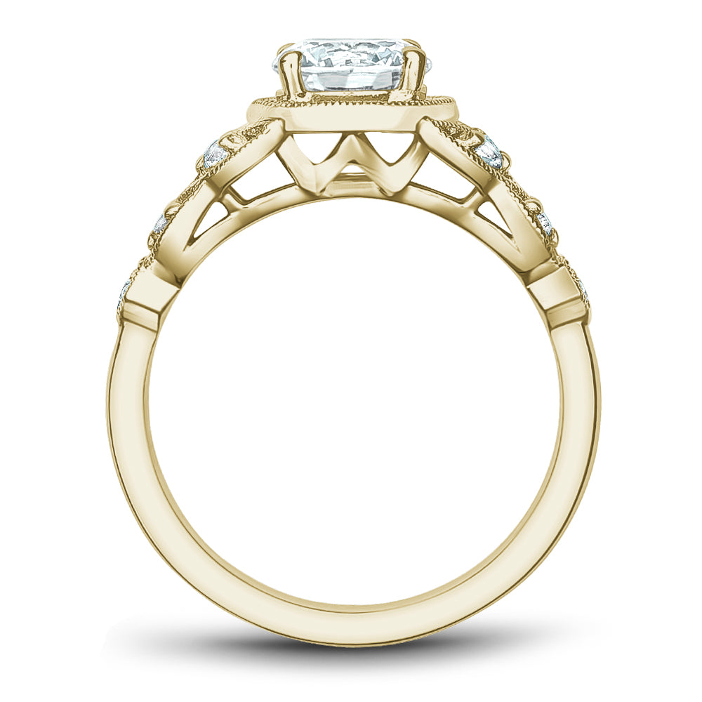 Noam Carver Engagement Ring Yellow 14k Gold With 10 RD TCW 0.14ct