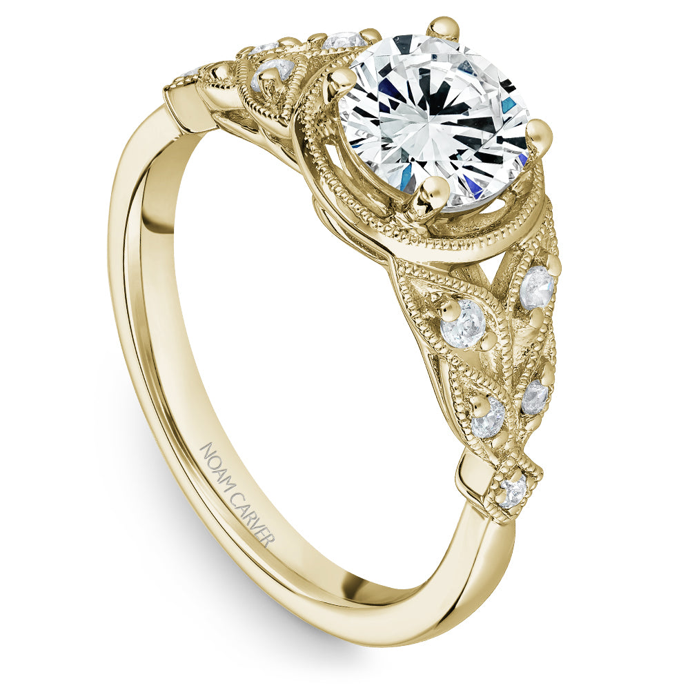 Noam Carver Engagement Ring Yellow 14k Gold With 10 RD TCW 0.14ct