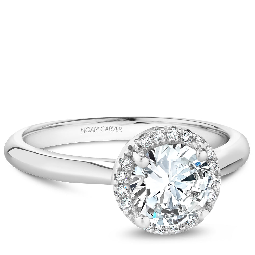 Noam Carver Engagement Ring Platinum With 16 RD TCW 0.08ct