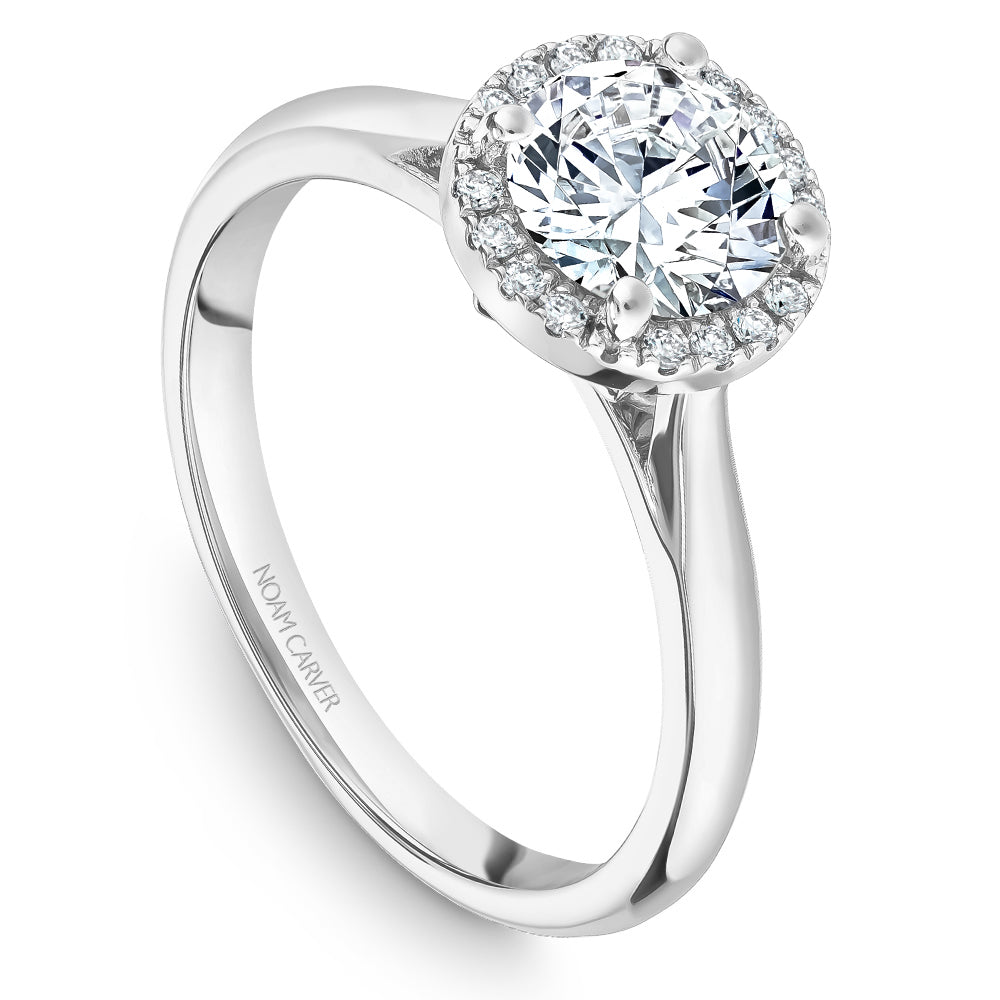 Noam Carver Engagement Ring White 18k Gold With 16 RD TCW 0.08ct