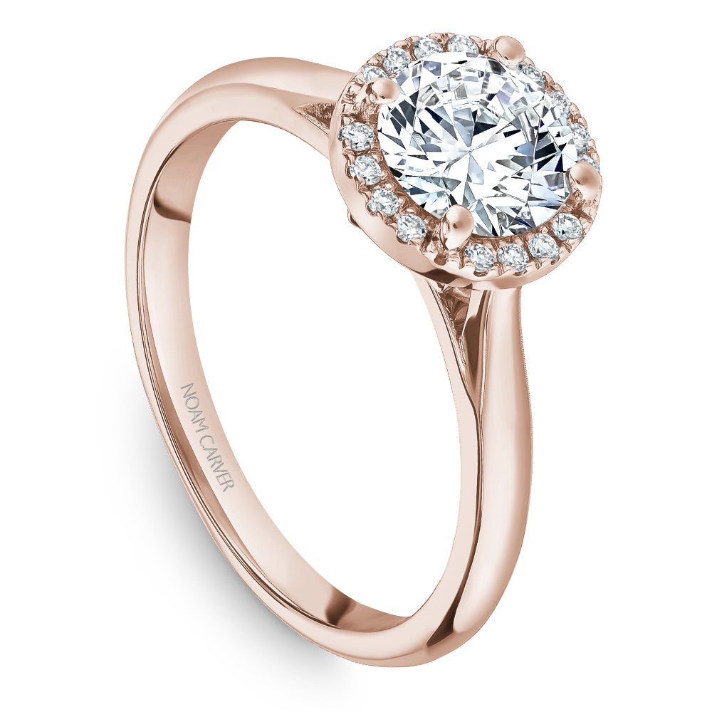 Noam Carver Engagement Ring Rose 14k Gold With 16 RD TCW 0.08ct