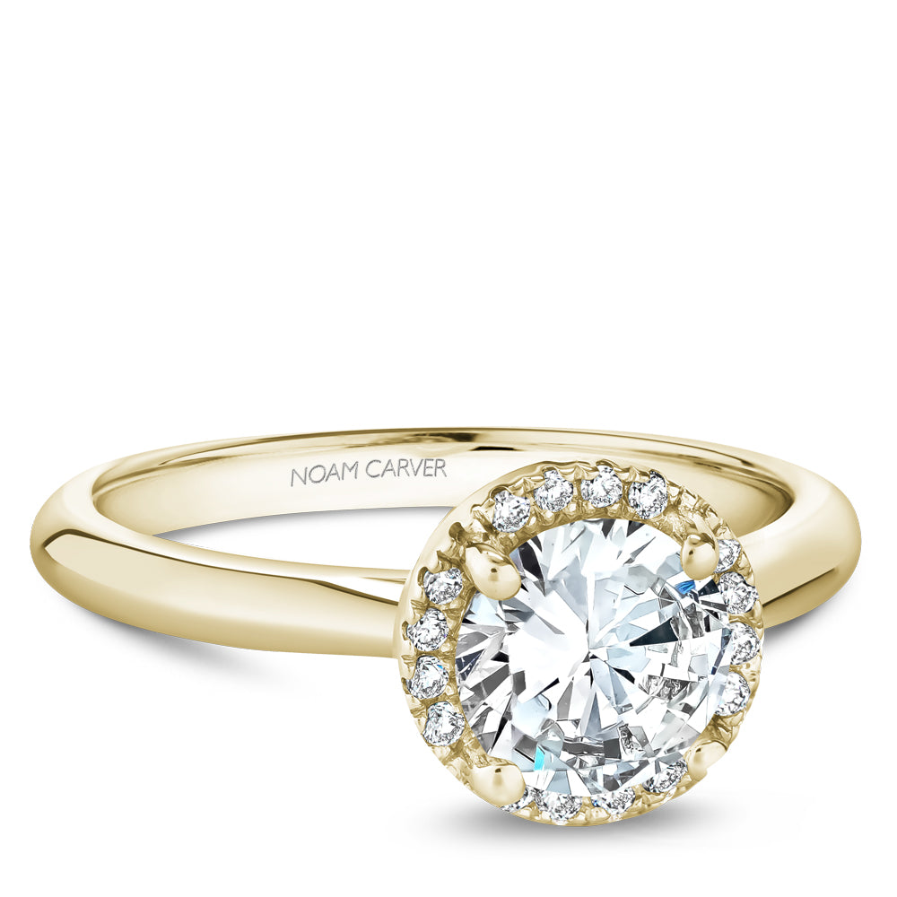 Noam Carver Engagement Ring Yellow 14k Gold With 16 RD TCW 0.08ct