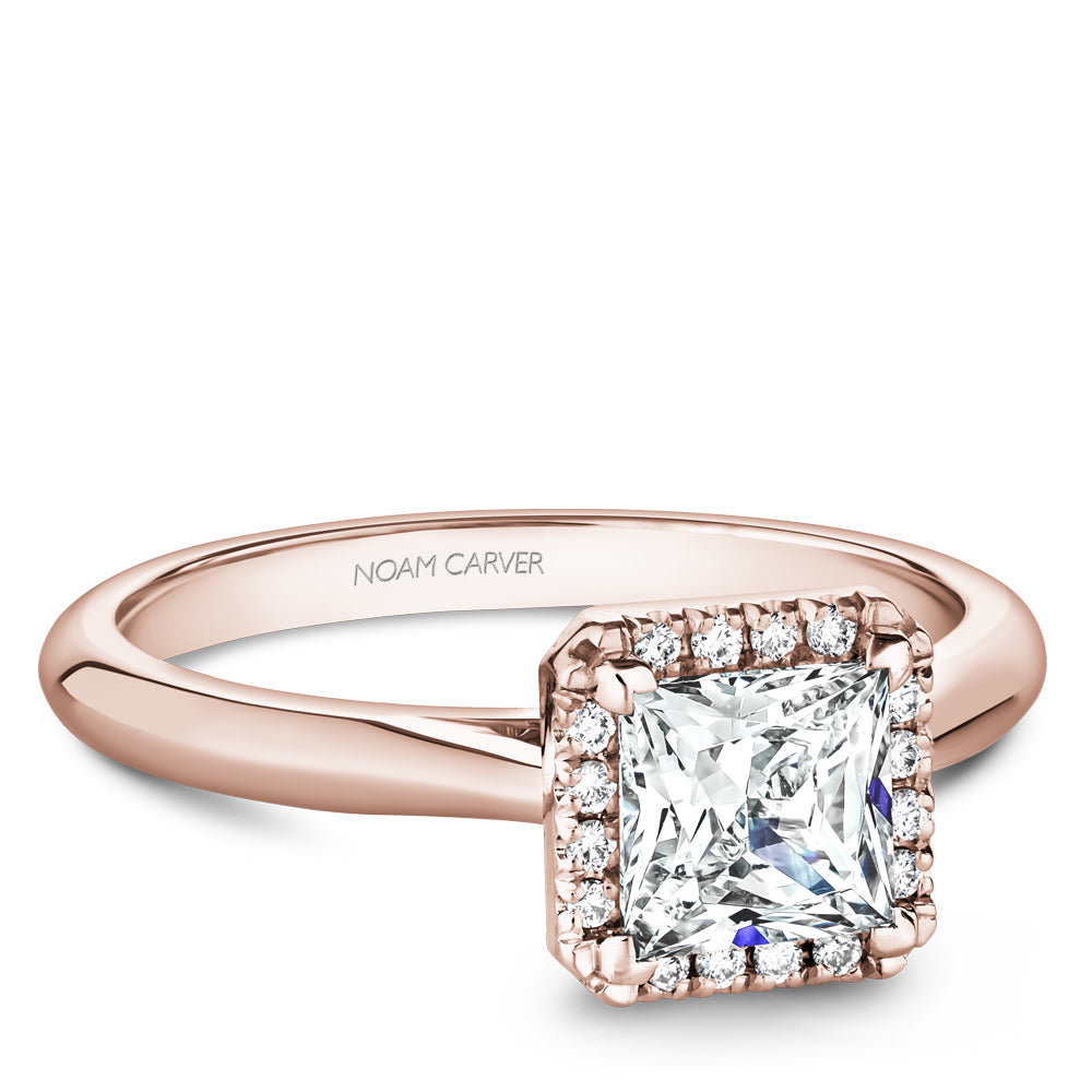 Noam Carver Engagement Ring Rose 18k Gold With 16 RD TCW 0.08ct
