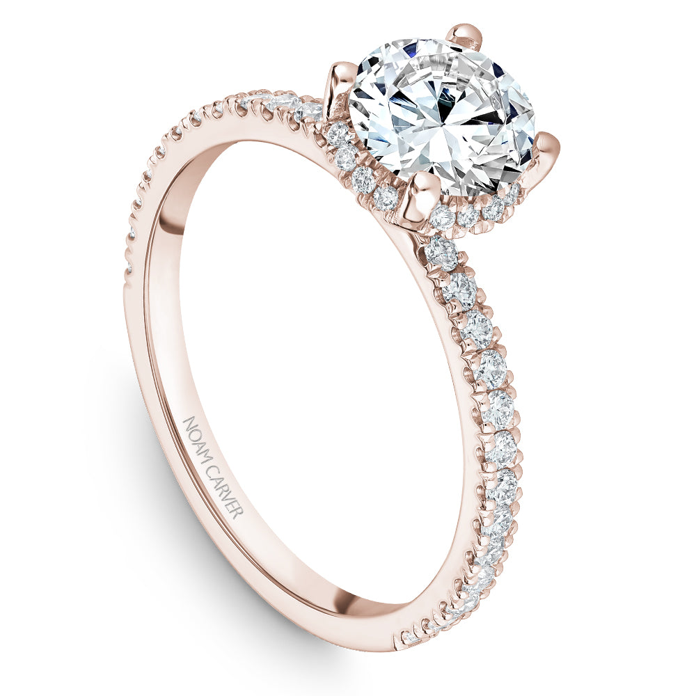 Noam Carver Engagement Ring Rose 14k Gold With 42 RD TCW 0.33ct