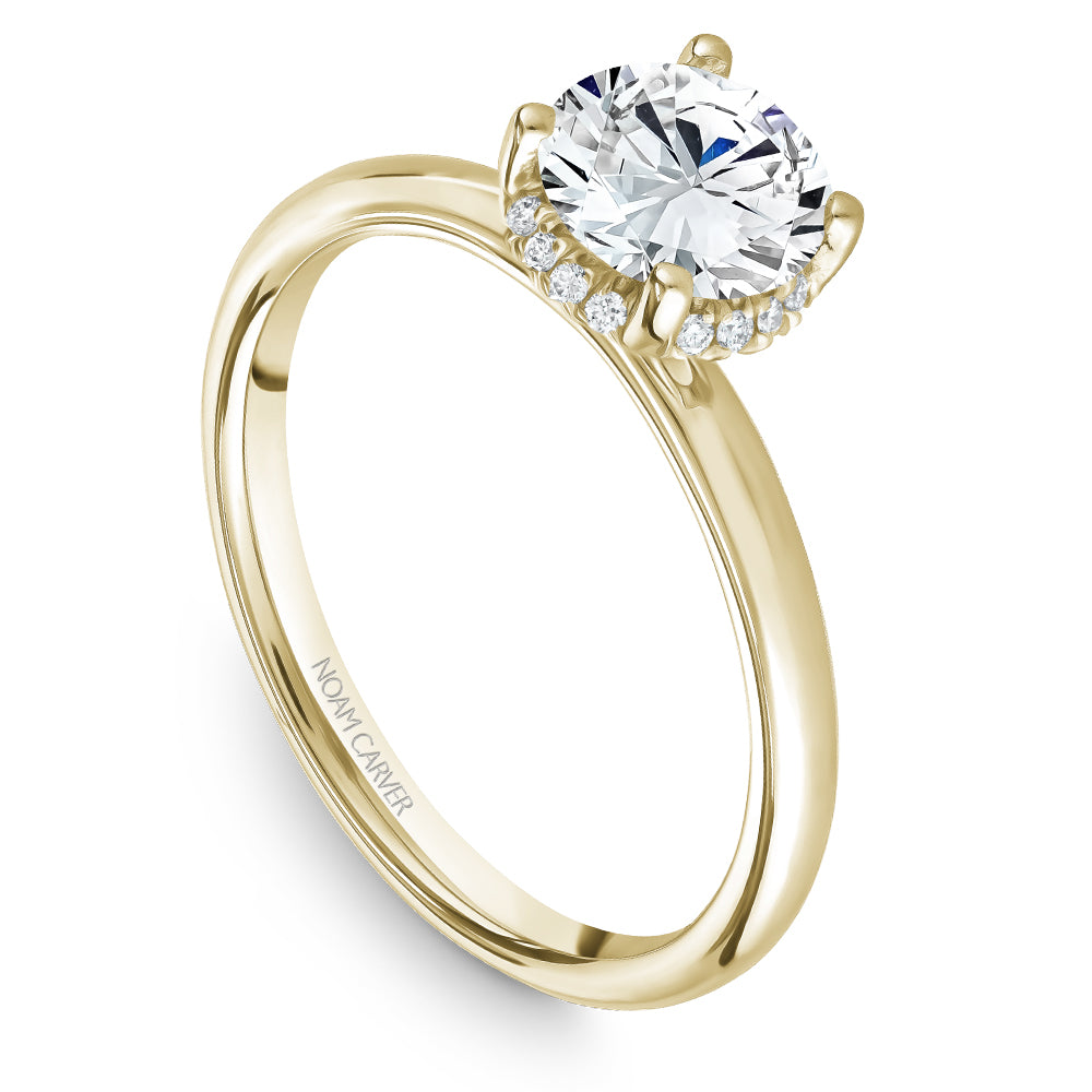 Noam Carver Engagement Ring Yellow 14k Gold With 16 RD TCW 0.05ct