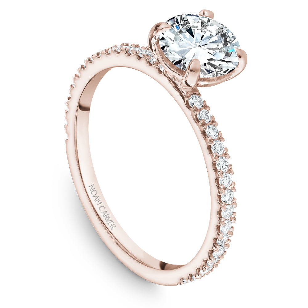 Noam Carver Engagement Ring Rose 18k Gold With 30 RD TCW 0.24ct