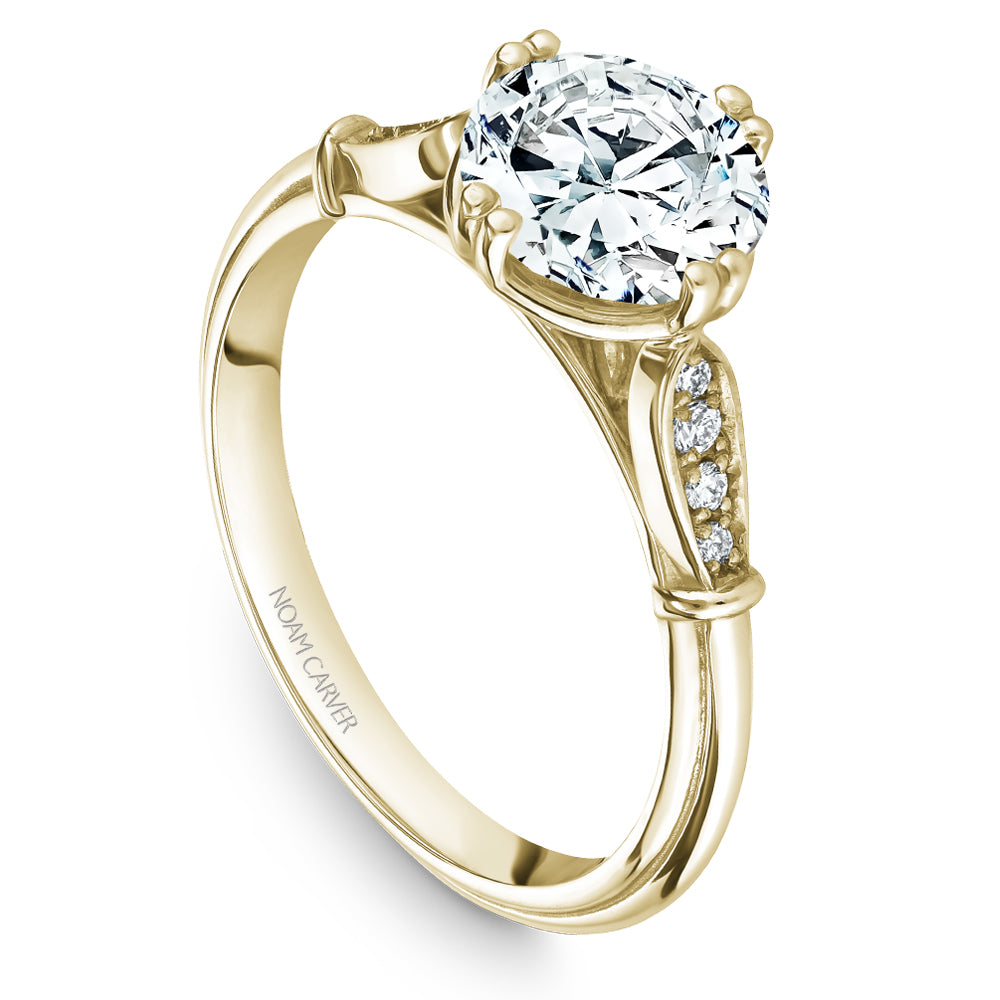 Noam Carver Engagement Ring Yellow 14k Gold With 8 RD TCW 0.06ct